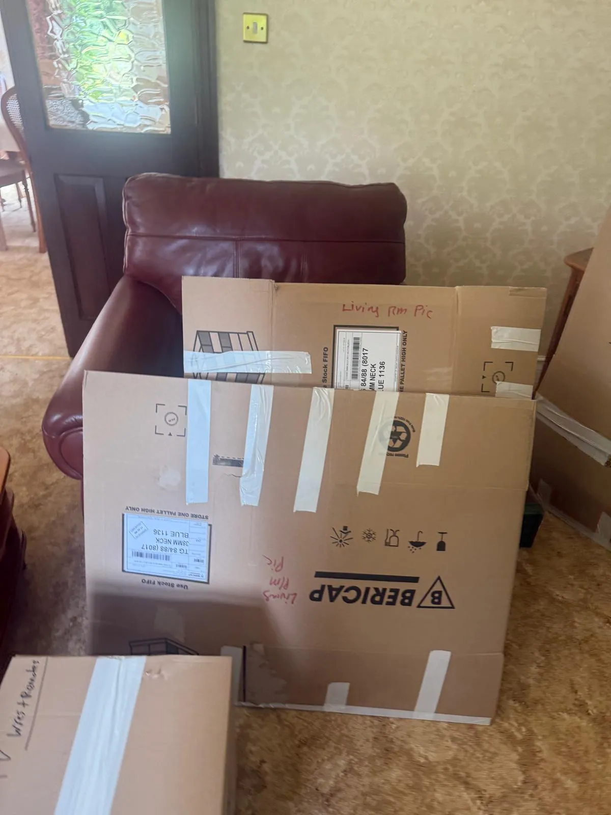 Boxes and packing materials ready for a Blackburn move